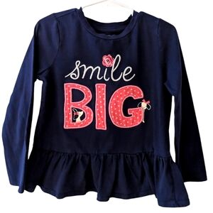 Gymboree Navy Blue Smile Big Gids Top Cotton Sizes 5T